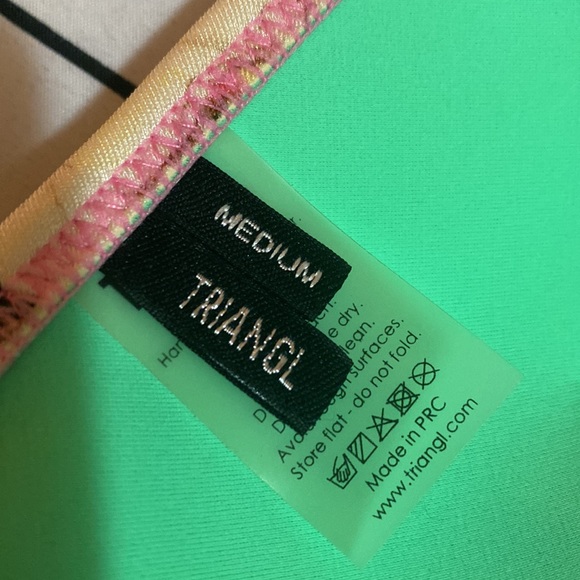 Pink & Green TRIANGL Neoprene Bikini Set - Picture 3 of 5